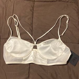 ZARA silk front cross bralette